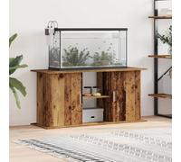 QUAHEAS Aquarium Stand, Old Wood Look, Wood Material, 121 x 41 x 58 cm with Storage Space, Sturdy Base Cabinet for Freshwater and Saltwater, Shelf for Fish Tanks Accessories and Terrarium