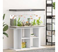 QUAHEAS Aquarium Stand, White, Wood Composite, 100 x 40 x 60 cm, Sturdy Base Cabinet with Storage Space and Wall Mounting for Living Room, Office, Hallway, Breeding, Terraristics, Freshwater, Sea