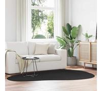 QUAHEAS Area Rugs HUARTE Black Large Polyester Carpet 160 x 230 cm Foldable Non-Slip Washable Rug for Living Room Bedroom Durable Indoor Use