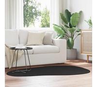 QUAHEAS Area Rugs HUARTE Black Polyester Carpet 120 x 170 cm Large Washable Rug Soft Non-Slip Foldable Living Room Bedroom Rug Indoor Use