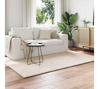 QUAHEAS Area Rugs Rectangular SIROLO Beige Polyester Soft Durable 200 x 140 cm Machine Washable Living Room Rug Non-Slip Backing Indoor Bedroom Carpet for Noise Reduction