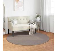 QUAHEAS Area Rugs Round LUGO Taupe Ø 160 CM Polyester Soft Durable Carpet with Non-Slip Backing Washable Rug for Living Room Bedroom Indoor Use
