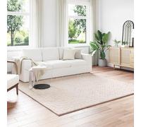 QUAHEAS Area Rugs Square SIROLO Beige Polyester 240 x 240 cm Soft Durable Living Room Rug Washable Rug for Bedroom Carpet Non-Slip Indoor Area Rugs