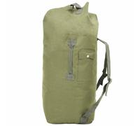 QUAHEAS Army Style 85 L Olive Green Coated Oxford Fabric Duffel Bag with Adjustable Shoulder Straps, Side Carry Handle and Carabiner Hook Ideal for Outdoors, Camping, Holidays and Sports