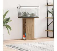 QUAHEAS Artisan Oak Aquarium Stand Made of Wood Material 36 x 60.5 x 72.5 cm Sturdy Base Cabinet with Storage Space and Shelf for Freshwater Sea Water Fish Tank Breeding and Terrarium