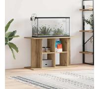 QUAHEAS Artisan Oak Aquarium Stand Wood Material 100 x 40 x 60 cm with 3 Levels Storage, Sturdy Base Cabinet for Freshwater and Saltwater, Practical Shelf Frame for Fish Tank Accessories and