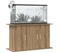 QUAHEAS Artisan Oak Aquarium Stand Wood Material 101 x 41 x 58 cm with 6 Compartments and Doors, Sturdy Base Cabinet for Freshwater and Saltwater, Practical Storage Place for Filters and Accessories