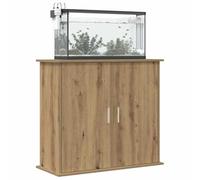 QUAHEAS Artisan Oak Aquarium Stand Wood Material 81 x 36 x 73 cm with Storage Space and Doors Sturdy Base Cabinet for Freshwater Sea Water Fish Tank Breeding Terraristics Living Room Office Hallway