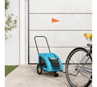QUAHEAS Bicycle Trailer Dog Blue Oxford Fabric Iron Folding with Mesh Window Rain Cover Large Pet Carrier Ideal for Walking, Outdoor, Vet, Travel