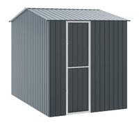 QUAHEAS Bird Cage Anthracite Galvanised Steel 215 x 310 x 247 cm with Grid, Perch, Bowl and Playground, Bird House for Parrot, Budgie, Canary, Cockatiel, Finch