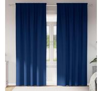 QUAHEAS Blackout Curtains with Rings, Pack of 2, Dark Blue, 225 x 140 cm, Polyester, Opaque with 4 Hanging Methods for Living Room, Bedroom and Office, Light Blocking and Privacy Screen