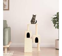 QUAHEAS Cat Scratching Post with Sisal Scratching Posts and Plush, 82 cm High, Multi-Level Cat Furniture Tower with Caves, Lying Surfaces, Ramp for Climbing, Claw Care and Relaxation in the Living