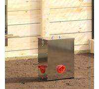 QUAHEAS Chicken Feeder 2 Pack Galvanised Steel 25kg Capacity Weatherproof and Lid Lock 32.5 x 20.5 x 43 cm for Indoor and Outdoor Use Strong and Durable