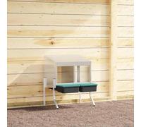 QUAHEAS Chicken Nesting Box 2 Compartments with Legs Made of Galvanised Steel, Weatherproof, 57 x 50 x 63/68 cm, with Flexible Leg Adjustable, Ideal for Garden, Stable, Aviary, Outdoor and Indoor Use
