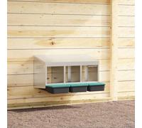 QUAHEAS Chicken Nesting Box 3 Compartments Galvanised Steel with Wall Mounting, Weatherproof for Hutch, Enclosure and Garden, Comfortable Retreat, Easy Assembly, Durable Metal and Plastic Mix