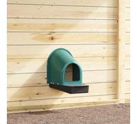 QUAHEAS Chicken Nesting Boxes, Set of 4, Wall-Mounted Dark Green, Made of Robust Plastic, 37 x 50 x 44.5 cm, for Stable, Enclosure, Aviary, Weatherproof and Space-saving with Easy Egg Collecting