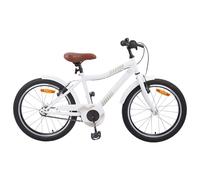 QUAHEAS Children's Bicycle 18 Inch White Steel Adjustable Handlebar and Seat 1 Speed with Mudguard, Suitable for 5-7 Years, 115-125 cm, Stable for Park, Street, Outdoor and Leisure