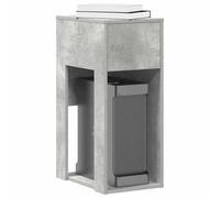 QUAHEAS Computer Cabinet with Drawer, Concrete Grey, 30 x 44 x 74 cm, Versatile PC Protection for Home Office, Robust Wood, Ideal for Computers