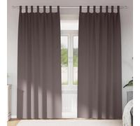 QUAHEAS Dark Brown Blackout Curtains with Rings 225 x 140 cm Polyester Opaque with 4 Hanging Methods Ideal Privacy Screen Sun Protection for Living Room Bedroom Office