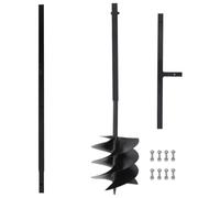 QUAHEAS Earth Auger with Steel Handle 250 mm Spiral Drill Bit with 8 m Extension Tube Set for Drilling Holes in the Garden, Soil, Bed and Planting Bulbs