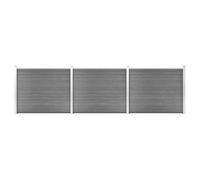 QUAHEAS Fence Element Set WPC 526 x 146 cm Grey Privacy Screen Garden Fence with Aluminium Profile Durable Weather-Resistant Modular for Patio Balcony Property Border