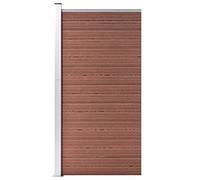 QUAHEAS Fence Element WPC Privacy Screen 95 x 186 cm Brown with Aluminium Profile, Garden Fence Kit, Opaque Fence Panel Made of Wood-Plastic Composite for Patio, Balcony, Property Boundary