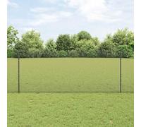QUAHEAS Fence with Posts, Grey, Powder-Coated Steel, 1000 x 2.7 x 100 cm, Garden Fence, Privacy Screen, Double Rod Mat for Patio, Balcony, Outdoor Use with Kit and Wind Protection Function