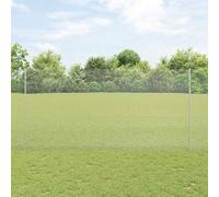 QUAHEAS Fence with Posts Silver Powder-Coated Steel 2500 x 2.7 x 150 cm Garden Fence Privacy Screen Double Rod Mat for Patio Balcony Outdoor Use with Mounting Kit and Wind Protection Function