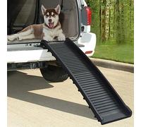 QUAHEAS Foldable Dog Ramp Black 155.5 x 40 x 15.5 cm Polypropylene Portable with Non-Slip Surface for Dog Cat Puppy Senior Car SUV Boot Sofa Gentle on Joints