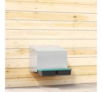 QUAHEAS Galvanised Steel Chicken Nesting Box with 2 Compartments Wall Mounted for Hutch and Enclosure Weatherproof with Easy Clean Tray Ideal as a Garden Retreat and Sleeping Area