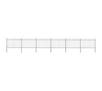 QUAHEAS Garden Fencing Powder Coated Steel with 6 Panels and 7 Posts 10.2 Meters Long Rectangular Modern Sturdy Privacy Screen for Front Garden Outdoor