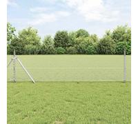 QUAHEAS Hexagon Fence Silver Galvanised Steel 0.5 x 10 m Garden Fence Privacy Screen Fence Element with Sturdy Wire Mesh for Patio Balcony and Outdoor Use as Border and Wind Protection