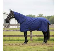 QUAHEAS Horse Blanket Dark Green Black Polyester 115 cm Waterproof Breathable Windproof with Adjustable Fit for Stable Pasture Outdoor Protection Against Cold and Rain in Horse Riding