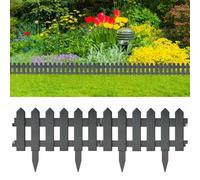 QUAHEAS Lawn Edging Anthracite Pack of 25, 10 m PP Flower Bed Edging with Plug-In System, Weatherproof and Flexible, Ideal for Flower Bed Border, Mowing Edge, Palisade, Root Barrier in the Garden and