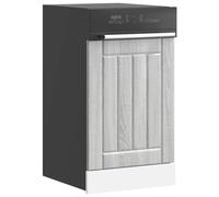 QUAHEAS Lucca Dishwasher Cover Grey Sonoma Wood Material 45 x 1.5 x 57 cm, Kitchen Cabinet Front Panel, Dishwasher Protection, Easy Care, Timeless Design