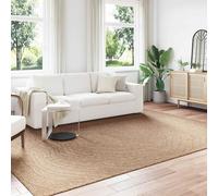QUAHEAS Moire Rectangular Area Rug Agira Natural Polyester Carpet 340 x 240 cm Washable Rug for Living Room Bedroom Indoor Outdoor Use Durable Non-Slip