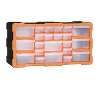 QUAHEAS Multi-Drawer Organiser with 22 Drawers Made of Robust PP Plastic 49 x 16 x 25.5 cm, Stackable and Mobile for Workshop, Garage, Basement, for Storage of Small Parts and Tools
