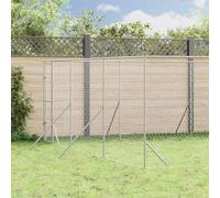 QUAHEAS Outdoor Dog Kennel Silver Galvanised Steel 6 x 10 x 2 m with Door Weatherproof Modular for Dogs Puppies Small Animals Protection in the Garden Patio Yard Camping