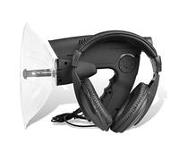 QUAHEAS Parabolic Directional Microphone with Visor and Headphones, 8x Magnification, 100 Metre Range, Digital Recording Chip, 25 x 21 x 21 cm, 9 V Battery Operated