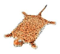 QUAHEAS Plush Leopard Carpet Brown 139 cm Soft Foam Head Form Animal-Shaped Rug Lifelike Design Cozy Bedroom Rug Area Rugs Living Room Washable