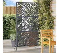 QUAHEAS Privacy Screen Anthracite Steel 100 x 50 x 180 cm Garden Fence Element with Opaque Slat for Patio Balcony and Outdoor Use as Wind Protection and Property Border