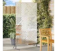 QUAHEAS Privacy Screen Grey Steel 100 x 50 x 180 cm Garden Fence Panel with Opaque Wind Protection for Patio Balcony Outdoor Sturdy Wire Mesh Panel for Property Boundary