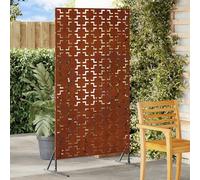 QUAHEAS Privacy Screen Grey Weatherproof Steel 100 x 50 x 180 cm Fence Element for Garden Patio Balcony with Opaque Slat Panel as Wind Protection and Property Border
