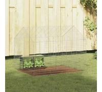 QUAHEAS Rabbit Cage Galvanised Steel Silver 100 x 78 x 78 cm Weatherproof Enclosure for Rabbits and Small Animals with Robust Grid Ideal Retreat in the Garden and Outdoor Living Space