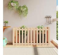 QUAHEAS Raised Bed Slatted Fence Design Made of Solid Pine Wood 150 x 50 x 70 cm, Planter with Drainage for Garden, Balcony, Patio, Indoor and Outdoor Use