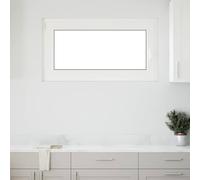 QUAHEAS RISOR Basement Window 110 x 50 cm PVC and White Glass with 5-Chamber Frame, Tilt Function, Heat Protection, Sound Insulation and Easy Cleaning for Indoor and Cellar Lighting