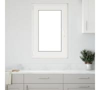 QUAHEAS RISOR Basement Window 60 x 90 cm White PVC and Glass with 5 Chamber Frame, Tilt and Turn Function, Heat Insulation and Sound Insulation for Cellar and Indoor Use