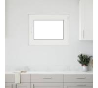 QUAHEAS RISOR Basement Window 80 x 70 cm White PVC and Glass with Tilt and Turn Function, 5-Chamber Frame, Thermal Insulation, Sound Insulation and Easy Cleaning for Indoor Use