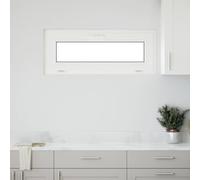 QUAHEAS RISOR Cellar Window 110 x 40 cm White PVC and Glass with Turn-Tilt Function, Insulating Glazing, Heat Protection and Sound Insulation for Cellar and Living Rooms