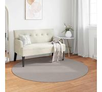 QUAHEAS Round Area Rug Lugo Cream and Taupe 120 CM Polyester Durable Washable Carpet for Living Room Bedroom Indoor Non-Slip Floor Rug Soft Surface Quiet Environment